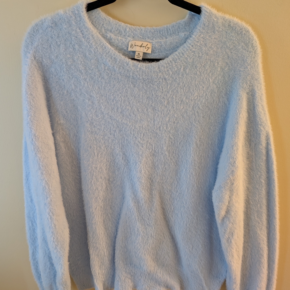 EUC! 🩵 WONDERLY ✨ Cozy Fuzzy Knit Sweater -  Size XL